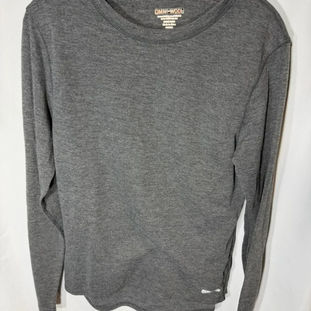 Grey Omni Wool long sleeve shirt #winterwear #Thermal #Warm #wool